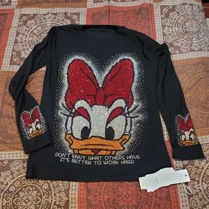 Black and Red womens Shirt with Cartoon Design